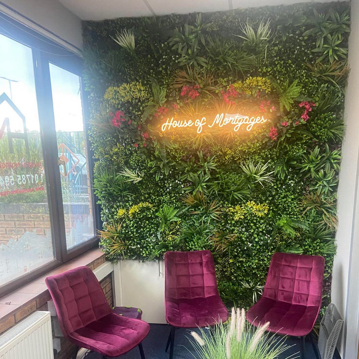 reception artificial wall bloom