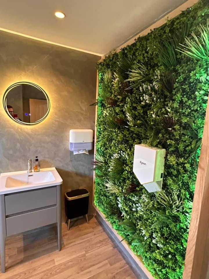 spring white bathroom install