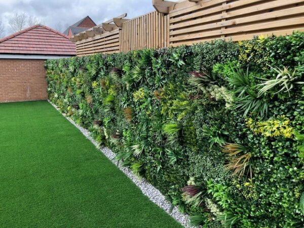 Florian + Bloom artificial living foliage panel on a fence