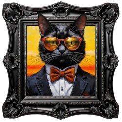 Extra Funky Black Cat Wall Art