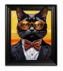 Funky Black Cat Wall Art
