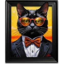 Funky Black Cat Wall Art