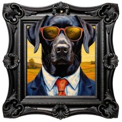 Extra Funky Black Labrador Pet Dog Wall Art