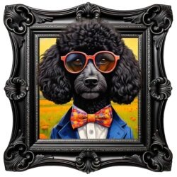 Extra Funky Black POODLE Pet Dog Wall Art