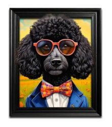 Funky Black POODLE Dog Wall Art