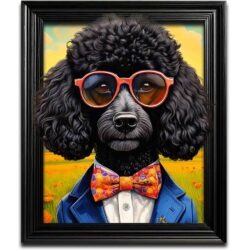 Funky Black POODLE Dog Wall Art