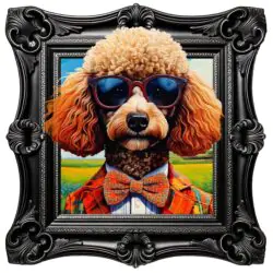 Extra Funky Brown POODLE Pet Dog Wall Art