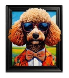 Funky Brown POODLE Dog Wall Art