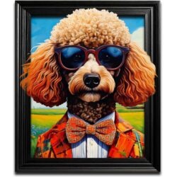 Funky Brown POODLE Dog Wall Art