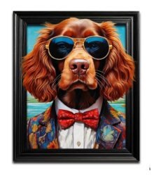 Funky Brown Spaniel Dog Wall Art