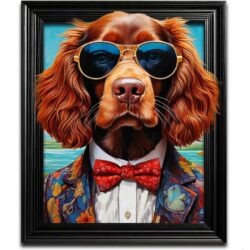 Funky Brown Spaniel Dog Wall Art