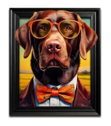 Funky Chocolate Labrador Dog Wall Art