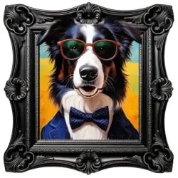 Extra Funky Border Collie Pet Dog Wall Art