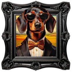Extra Funky Dachshund Sausage Pet Dog Wall Art
