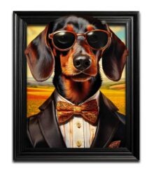 Funky Dachshund Dog Wall Art