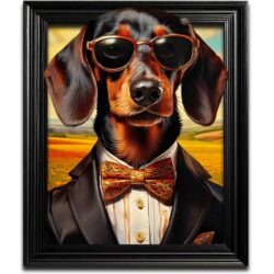 Funky Dachshund Dog Wall Art