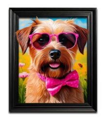 Funky Border Terrier female Dog Wall Art