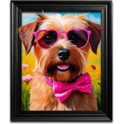 Funky Border Terrier female Dog Wall Art