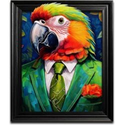 funky parrot outdoor wall art