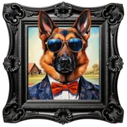 Extra Funky German Shepherd Pet Dog Wall Art
