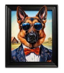 Funky German Shepherd Dog Wall Art
