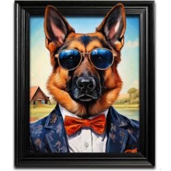 Funky German Shepherd Dog Wall Art
