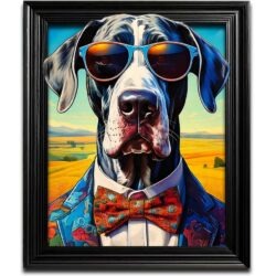 Funky Great Dane Dog Wall Art