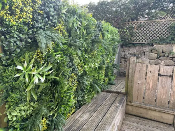 urban chill faux wall on fence
