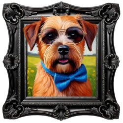 Extra Funky Border Terrier Male Pet Dog Wall Art