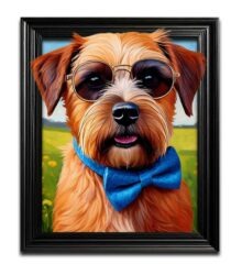 Funky Border Terrier Dog Wall Art