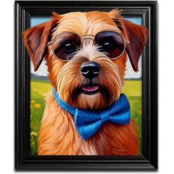 Funky Border Terrier Dog Wall Art