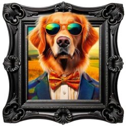 Extra Funky Golden Retriever Pet Dog Wall Art