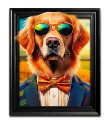 Funky Golden Retriever Dog Wall Art