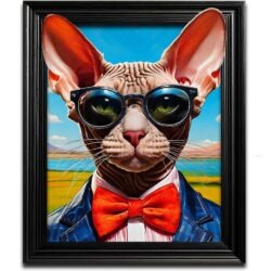 Funky Sphynx Cat Wall Art