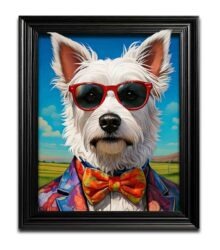 Funky Westie Dog Wall Art