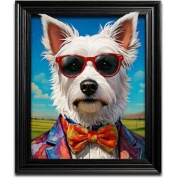 Funky Westie Dog Wall Art