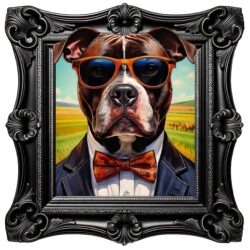 Extra Funky Staffordshire Bull Terrier Pet Dog Wall Art