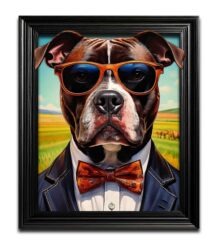 Funky Staffordshire Bull Terrier Dog Wall Art