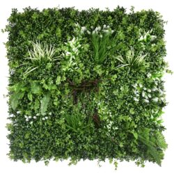 Spring-White artificial living foliage panel