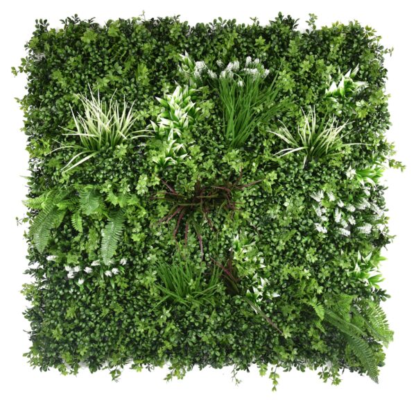 Spring-White artificial living foliage panel