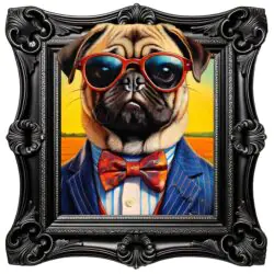 Extra Funky Pug Pet Dog Wall Art