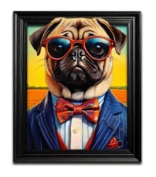 Funky Pug Dog Wall Art