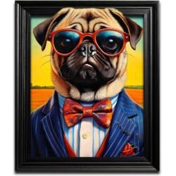 Funky Pug Dog Wall Art