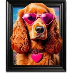 Funky Golden Cocker Spaniel Dog Wall Art