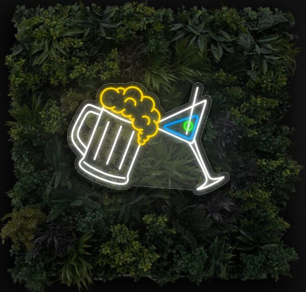 beers and fizz led neon light for your bar