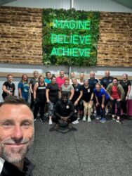 'BELIEVE ACHIEVE' neon sign