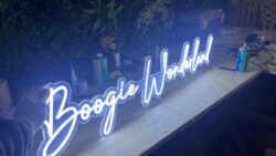 'Boogie Wonderland' neon sign