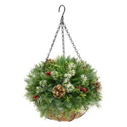 Hanging Artificial Pinecone Basket