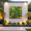 tropical artificial wall panel on a garden wall